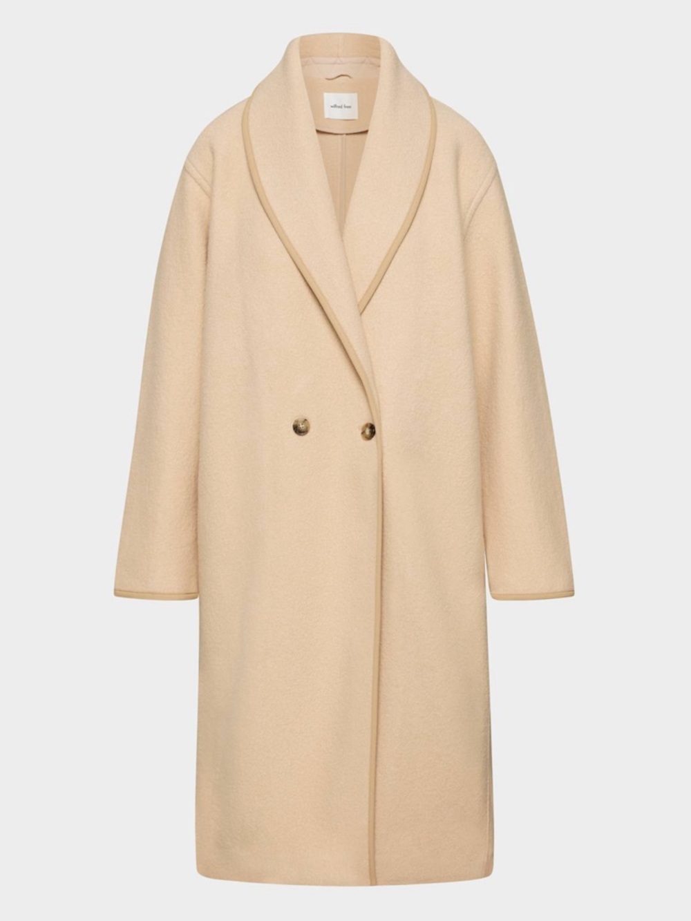 Cream Double-Breasted Wool Coat - Picture 5 of 6